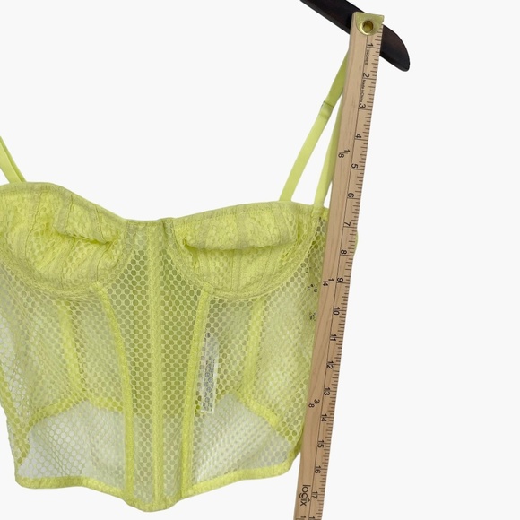 UO Out From Under Modern Love Overdrive Fishnet Mesh Neon Green Corset - Picture 7 of 7